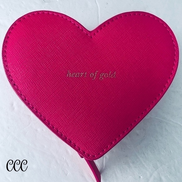 Kate Spade Heart of Gold Red Pink Coin Bag - Picture 14 of 16
